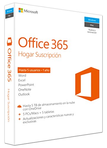 Microsoft Office 365 - Paquete Hogar Para 5 PCs Macs 5 tabletas 1 a o Microsoft Office 365 - Paquete Hogar Para 5 PCs Macs 5 tabletas 1 a o
