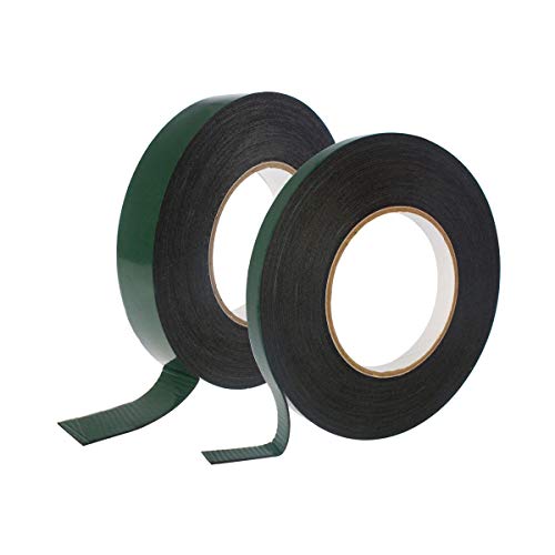 Preisvergleich Produktbild 2 Rollen 10 m Schaumstoffband schwarz doppelseitiges Schaumstoffband Klebeband Klebeband Wasserdicht 2 Seiten Montageband 12 mm und 25 mm breit von mifengdaer
