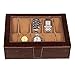 Leather World Brown Watch Box Case for 10 Watches Transparent Lid (Guaranteed High Quality PU Leather) RS.1289.00