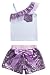 Cilucu Baby Girls Tees Toddlers Sequin Ruffles Cold Shoulder Tank Tops Purple 12 Months RS.2879.00