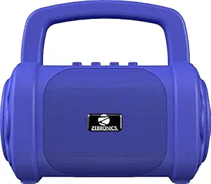 (Renewed) Zebronics Zeb-County 3 Portable Wireless Speaker Supporting Bluetooth v5.0, FM Radio, Call Function, Built-in Rechargeable Battery, USB/Micro SD Card Slot, 3.5mm AUX Input, TWS (Blue)