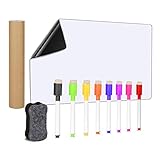 mokiu Tableau Blanc Magnétique A3+ effacable pour Frigo liste de Courses magnetique,Rappel Quotidien Planifier,Gribouillis Enfants Tableau Aimanté Inclut 8 Stylos Marqueurs et Effaceur