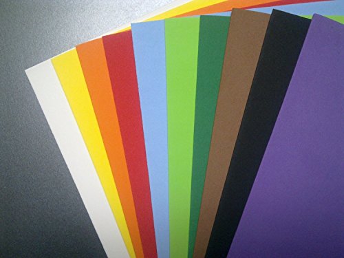 bastelkoerble® Moosgummiplatten- weiß,gelb,ornge,rot,hellblau,hellgrün,grün,braun schwarz und lila, 10erPackung - 20 x 30cm -2mm.