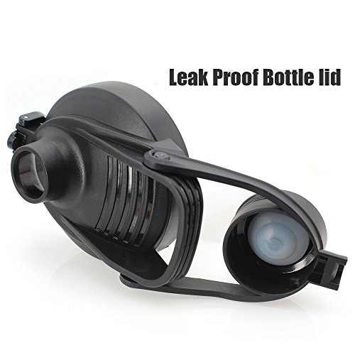 Blenderbottle, Sportflasche Trinkflasche mit Blenderball, Knopf-Design Klippverschluss & Schraubverschluss zur Dicht, Mixer für Sport, Büro und Alltag, 700ml/24oz - 3