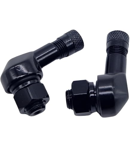 2 Stück Motorrad Winkelventil 11.3mm 90 Grad – CNC Aluminium Reifenventile Mit Gummidichtung