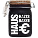 Produktbild Haushalts-Kasse XXL-Spardose mit Vorhängeschloss in Weiss/Geld-Geschenk Idee XXL Sparbüchse Glas Geldgeschenk mit Korkdeckel und Sparschlitz Middle
