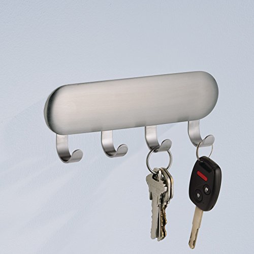 InterDesign 82600EU Forma Selbstklebendes Schlüsselbrett, klein, edelstahl gebürstet - 2