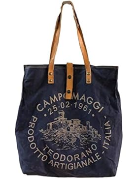 Campomaggi Shopper Large C1262ML TEVL / BLU+St.BEIGE - Längere Henkel NEU 2018