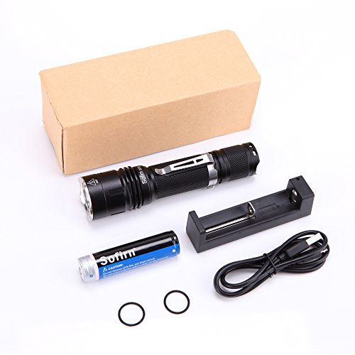 Sofirn SF 36 Taschenlampe, Hochleistungs taschenlampe mit 1100 Lumen Praktische LED Taschenlampe SuperHell Cree LED XP-L2 V6 Handlampe IPX8 Wasserfest 5 Modi Inklusive 18650 Li-Ion Akku und Ladegerät - 7