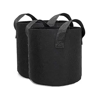 Wonderland (Pack of 2) 12 inch Grow Bags Heavy Duty Container Thickened Nonwoven Fabric Plant Pots with Handles
