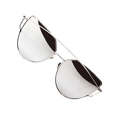 Gazechimp Damen Twin-Träger Vintage Classic Metallrahmen Sonnenbrille Katzenaugen Brille Reflektierenden Spiegel - 6