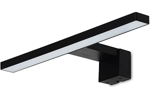 ‎KWAZAR LUMINAIRE Kwazar Luminaire LED Spiegelleuchte Badezimmer 5W 450LM 30cm Neutralweiß 4000K IP44 230V Wandleuchte Spiegellampe, Badezimmerschrank Spiegelleuchten Elena Schwarz