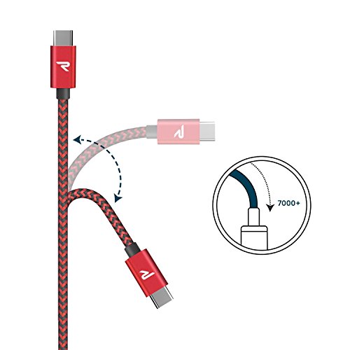 C  ble USB Type C    USB 3 0  2m 6 5ft  Rampow C  ble USB C Nylon Tress   en Fibre - Garantie    Vie - Connecteur Ultra R  sistant en Aluminium pour Samsung Galaxy S8 S8  S9 S9  A3 2017 A5 2017 Note 8   Huawei P20 P20 Lite P10   Oneplus 6 5 5T   Asus Zenfone 3 5   Honor 8 9 10   LG G6   Nexus 5X   Nokia   Sony Xperia   HTC   Macbook Pro   ChromeBook Pixel et D autres Dispositifs qui Supportent USB C - Rouge et Noir  Nouvelle version 