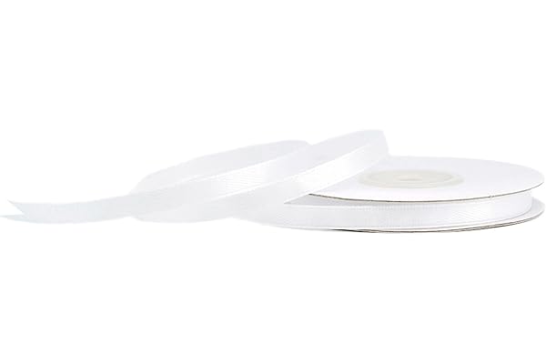 Creativery Rouleau de ruban en satin 6 mm 25 m Blanc 029