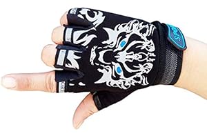 Eurhouse Guantes de entrenamiento para niños, sin dedos, guantes para deportes, ciclismo, correr, guantes antideslizantes