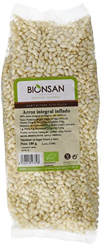Bionsan Arroz Integral Inflado - 3 Paquetes de 180 gr - Total: 540 gr