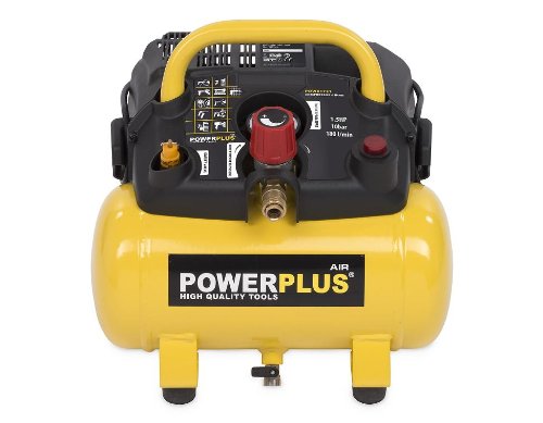 Powerplus kraftvoller Druckluft Kompressor 1.100 Watt Leistung, 1,5 PS, 6 Liter Tank – Art. Nr. POWX1721 - 2