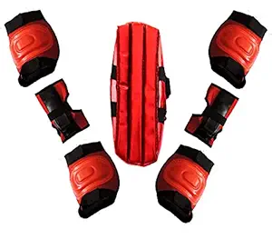 SUPRO Knee/Elbow/Helmet/Wrist Pads - Protective Safety Gear - for Outdoor Action Sports - Perfect Protection Kit for Skating/Biking - Adjustable Size