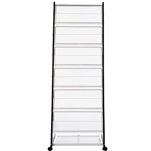 Ectxo Prospektständer Prospekthalter mit Rollen A4 Brochure Literature Magazine Aluminium Display Rack - 4