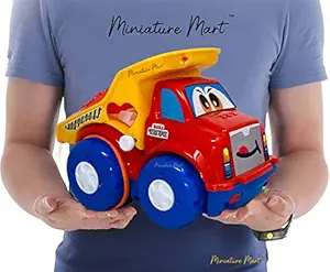 Miniature Mart Dump Truck for Toddlers , Boys and Girls | Large Tilting Dump Bed Lorry | Free Play Toy Vehicle Indoors and Outdoors With Shape Sorter | Toys For Gifting 1 , 2 , 3 Year Kids [ Assorted Colors Will Be Sent]