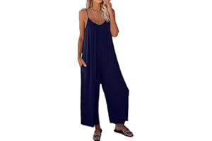 Morbuy Petos de Pantalones para Mujer, Monos Verano Casual Baggy Overoles Jumpsuit Tirantes Pantalones Embarazados con Bolsillos, para Playa Fiesta Oficina