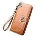 Produktbild RFGTGB Damen Lange Brieftasche Ölwachs Leder Clutch Bag Handytasche Rechnungen Clip - Braun,Brown