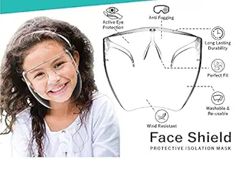 LEO Haran Kids Fits Perfectly Anti-fog Washable Full Face Shield with Removable Nose Rest