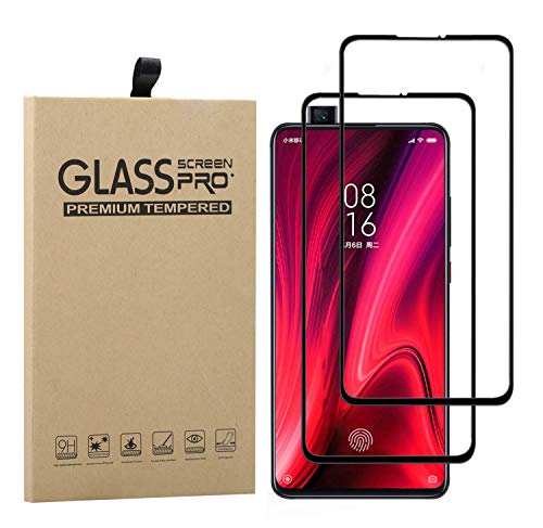 Young & Ming 2 Pack Protector de Pantalla para Xiaomi Mi 9T, Vidrio Templado 9H Dureza Alta Definicion, Negro