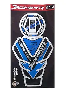 Open Throttle Racers Bajaj Dominar 400 Compatible Tank Pad combo V Style Blue-Black