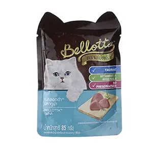 Trumppetz Bellotta Wet Food for Cats and Kittens, Tuna, 85 Gm - Pack of 24