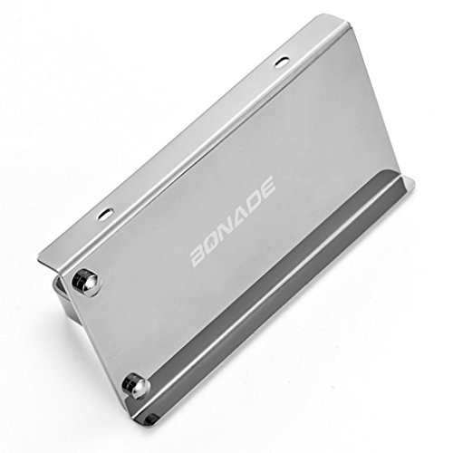 BONADE® Edelstahl Toilettenpapierhalter Rollenhalter WC-Papierhalter mit Ablage, zur Wandmontage, Silber - 8