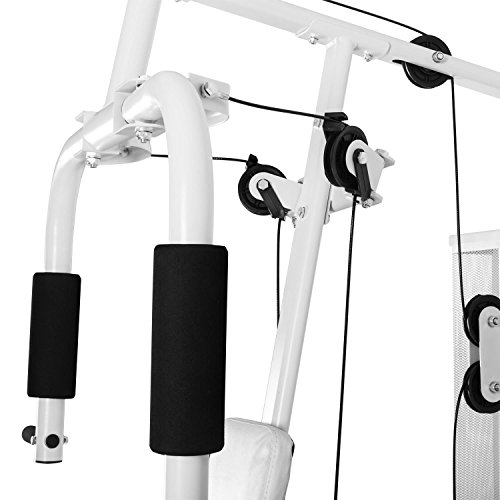 Klarfit Ultimate Gym 3000 Fitnessstation Heimtrainer (Butterfly-Modul mit Brustpresse, Lat-Zug, Seilzug und Beinstreckervorrichtung) weiß oder schwarz - 6