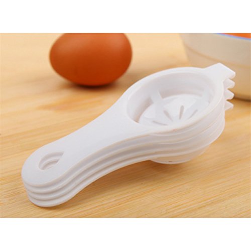HENGSONG Weiß 3er Set Eiweißtrenner Ei Separator Praktisch Löffel zum Trennen von Eiweiß und Eigelb - 6
