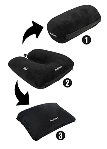 daydream: patentiertes 3-in-1 Nackenkissen mit Mikroperlen, schwarz (N-5501) - 4