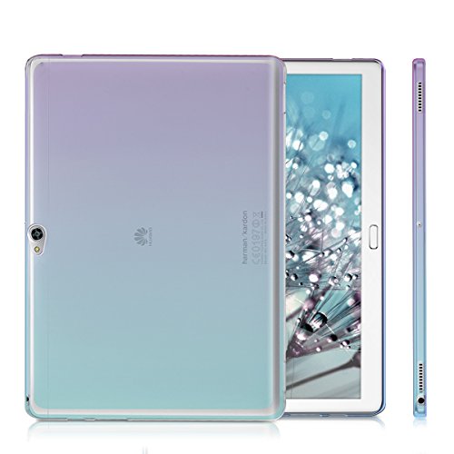 kwmobile Hülle für Huawei MediaPad M2 10.0 – Case Handy Schutzhülle TPU Silikon für Tablet – Backcover Cover klar Violett Blau Transparent - 5