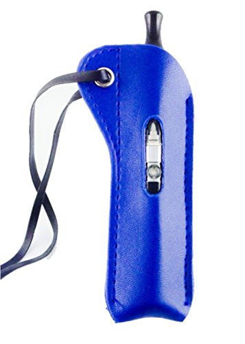 Lagiwa - Porte e cigarette eGo etui tour de cou avec lanière en cuir - 7 couleurs au choix - sans tabac sans nicotine (bleu)