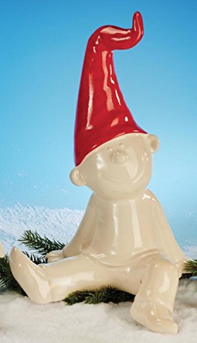 Preisvergleich Produktbild WICHTEL 31CM WEISSS / ROT SITZEND