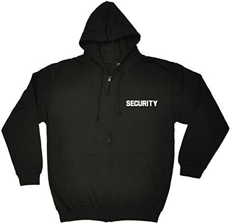 JNR Workwear Unisex Men's Women's SECURITY (BREAST AND BACK) (XL - BLACK) Zip Hoodie