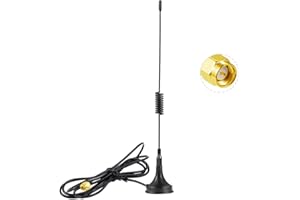 Vecys Antenne SMA 868 MHz 3dBi Câble Extension Antenne GSM 3 m Câble RG174 Base magnétique Adaptateur de Prise SMA