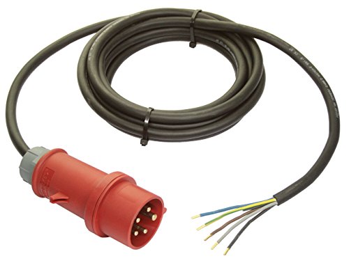 as - Schwabe 5 m CEE Anschlussleitung Starkstrom, 400 V / 32 A, für Gewerbe / Baustelle / Landwirtschaft geeignet, schwarz, 70970