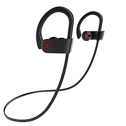 Conpush Auriculares Bluetooth Inalámbrico En el oido Auricular con micrófono para Gimnasio Corriendo Deportes (Rojo, IPX7, HD, 8 Horas)