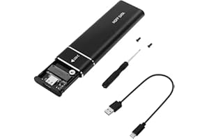 DIYBITS M.2 SATA & NVME SSD Enclosure USB 3.2 M2 Converter Adapter Caddy 10Gbps Aluminium for M.2 B&M-Key/M-Key 2230/2242/2260/2280 SSDs (Supports Only SATA SSD, Black)