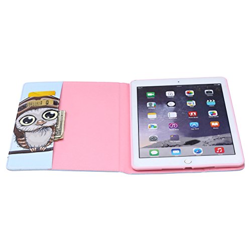 iPad Air 2 Hülle, Deenor Bunt Painting und Stilvoll Brieftasche Tasche PU Leder Flip Protective Stand Tasche Schutzhülle Hülle für Apple iPad Air 2 iPad 6 Generation.[Traveller Bird] - 6