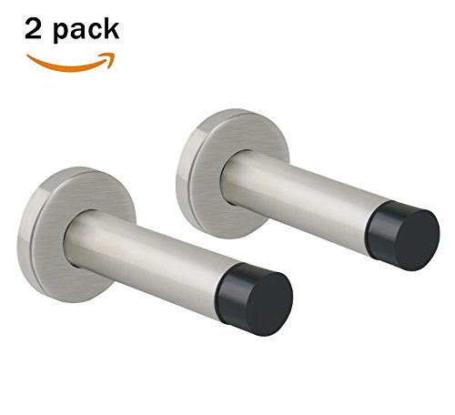 Joyoldelf Edelstahl Türstopper / Wandtürstopper / Türpuffer Wandhalterung mit Gummi Bumper Türhalter mit Hardware Schraube - 2 Pcs