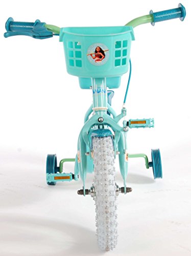 Girl Bike 12 Inch Disney Vaiana Moana with Training Wheels Rear Coasterbrake Basket and Doll Carrier Mint Green - 95% Assembled