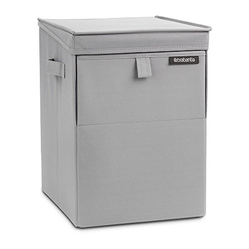 Brabantia 109324 Wäschebox stapelbar in Grau, Plastik, 30 x 20 x 10 cm