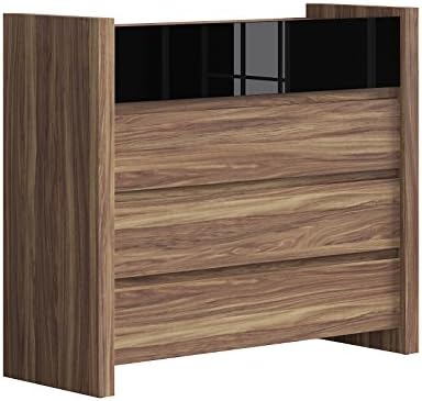 ContempStyle Venom 4-Drawer Wide Chest, Wood, Brown