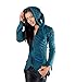 Produktbild Dark Dreams Gothic Mittelalter LARP Zipfelkapuze Razorcut Hoodie Jacke Cayla, Farbe:türkis, Größe:S/M