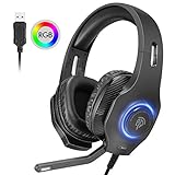 【7.1 Surround Stereo Sound 】Dieses Gaming-Headset bietet perfekten Stero Surround Sound und Lärmreduzierung. Du hörst genau, woher die Schüsse kommen, perfekt für Spiele wie CSGO, H1Z1, PUBG und Overwatch! Durch Installation des Treibers wird ein Surround-Sound-Erlebnis erzeugt, um Distanz und Tiefe zu generieren, die jedes Gaming-, Film- oder Musikerlebnis verbessert. Treiber-Download-URL: https://drive.google.com/open?id=1r6Un-qqYfYgiHTWGsN233etJYdfKUdGw