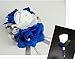 Produktbild 2pc Set - Royal Blue and White Wrist Corsage with Boutonniere Set by Angel Isabella